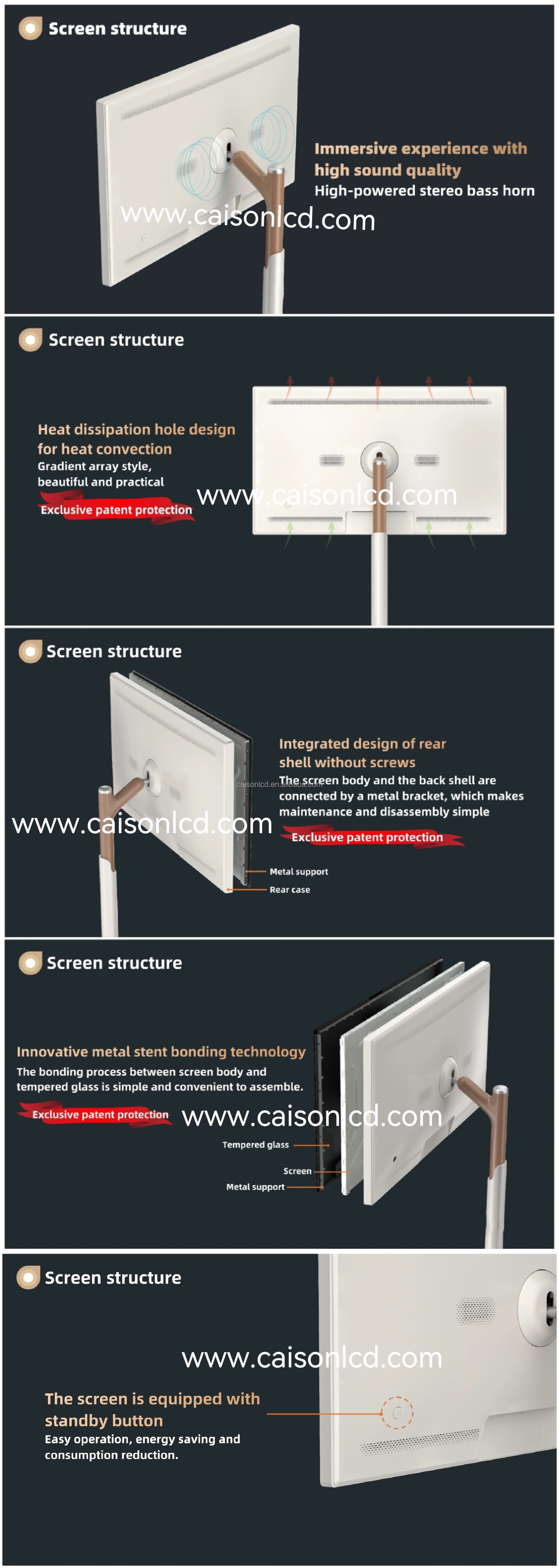 22 27 32 Inch Android 13 Portable smart screen digital signage and display Floor Kiosk lcd advertising display digital stand details