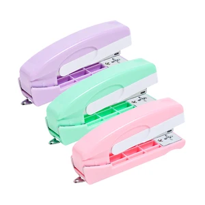 Macaron-colored Stapler Fresh and Effortless Stapler Multi-functional Rotary Stapler for Student Office Use and Binding