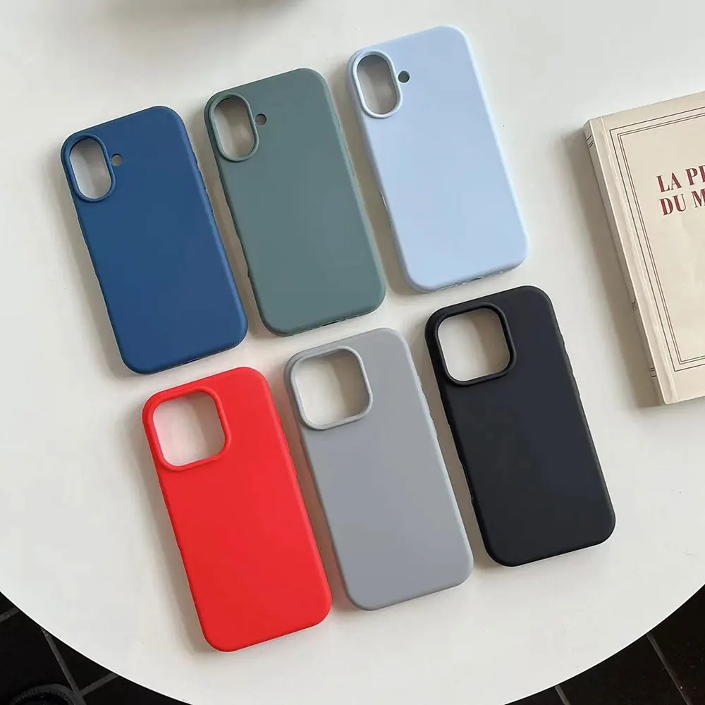 Laudtec Sjk760 Solid Silicone Phone Case Pure Colour Skin Friendly Simple Business For Iphone 16 15 14 13 12 11 Plus Pro Max