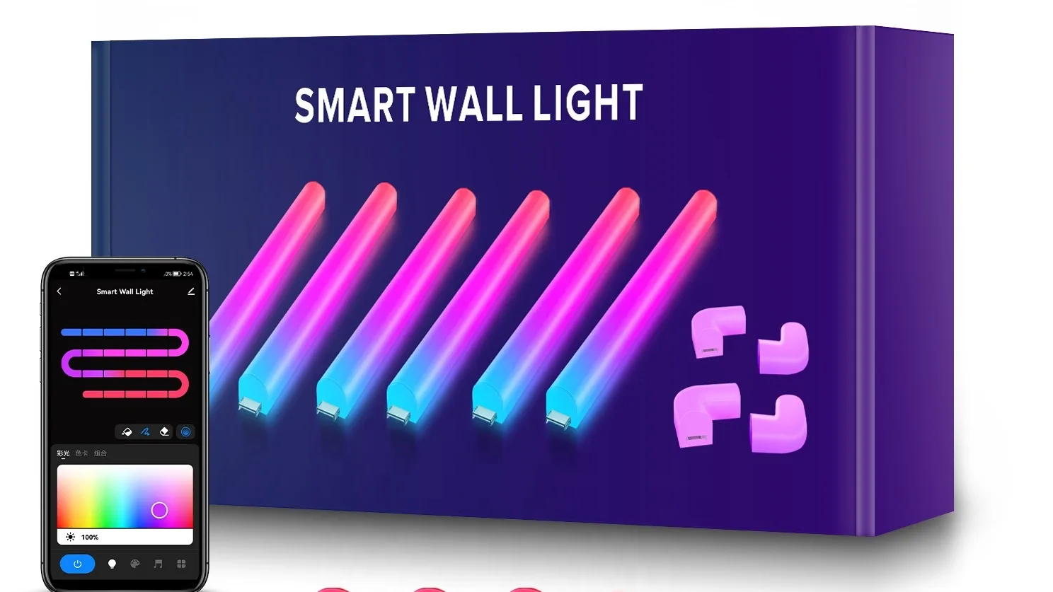 Led Glide Wall Light Strip Lights Work With Alexa And Google Assistant
