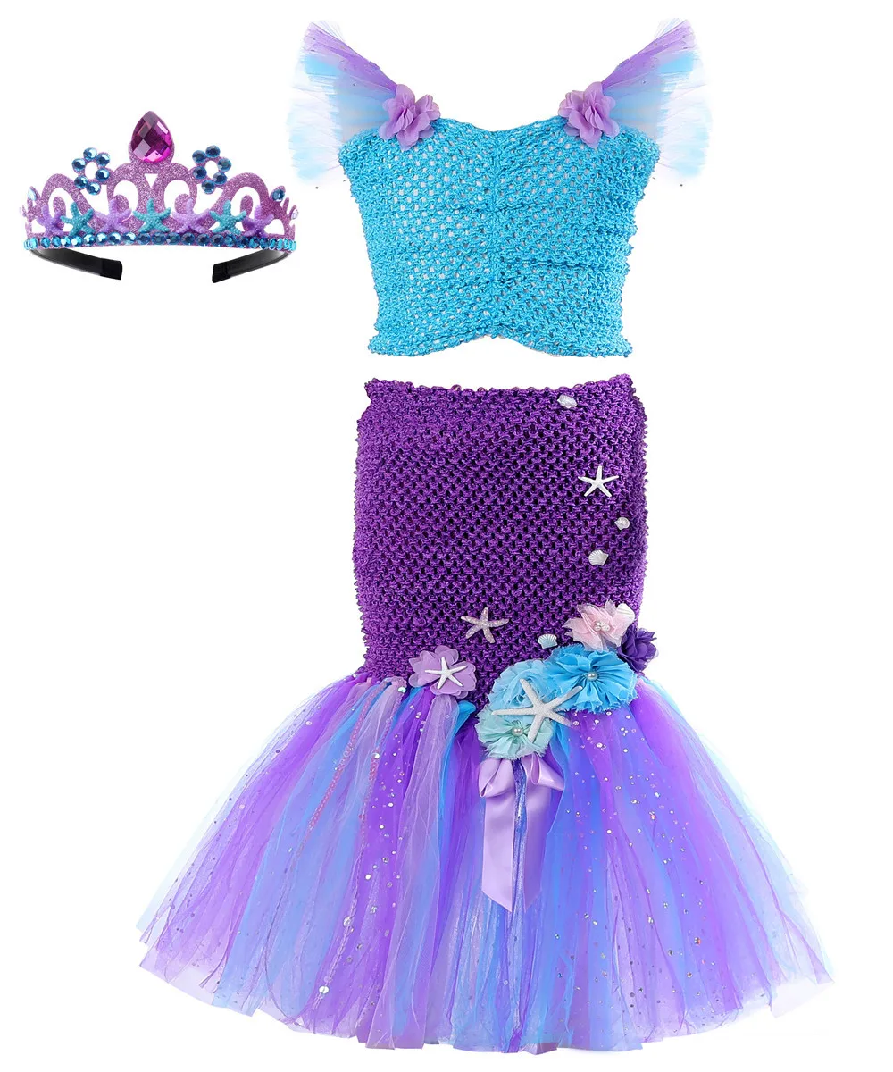 Little Mermaid Dress for Kids Girls Halloween Carnival Christmas