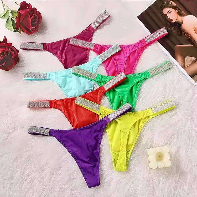 Women's Low-Rise Reverse G String Bikini Thong Designer Thong with Knitted Weaving Low Price Butt Plug
