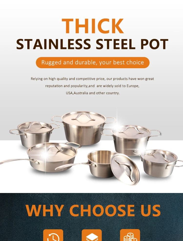 Wholesale Kitchen Tool Stainless Steel Kitchen Pan And Pot Sets Non Stick Cookware Sets details