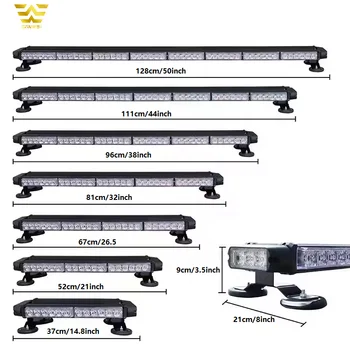 Car Roof Light Bar 26 Flash Models 42 LEDs 4 Sides Flashing Strobe Safety Warning Bar 21 Inch Magnetic Emergency Light