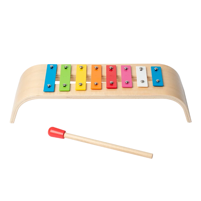 Оптовая продажа, профессиональная портативная детская мини-игрушка, деревянный ксилофон с 8 ключами, музыкальный инструмент, игрушки с маллетами, глокенол