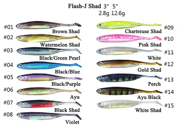 CHEERY Flash-J Shad Soft PVC Fishing Lure Kit 3"2.8g 5"12.6g Senko Worm Jerkbait Swim Bait for Ocean Boat Fishing – Soft Lure – view 5