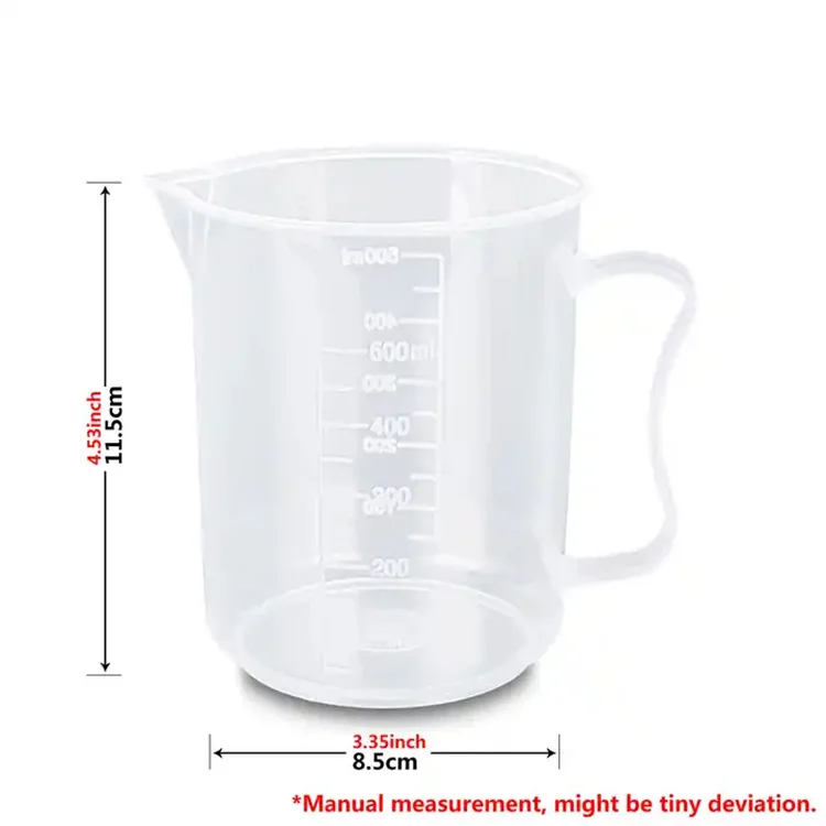 Laboratory Use Liquid Plastic Measuring Cup with Handle 50ML 100ML ...