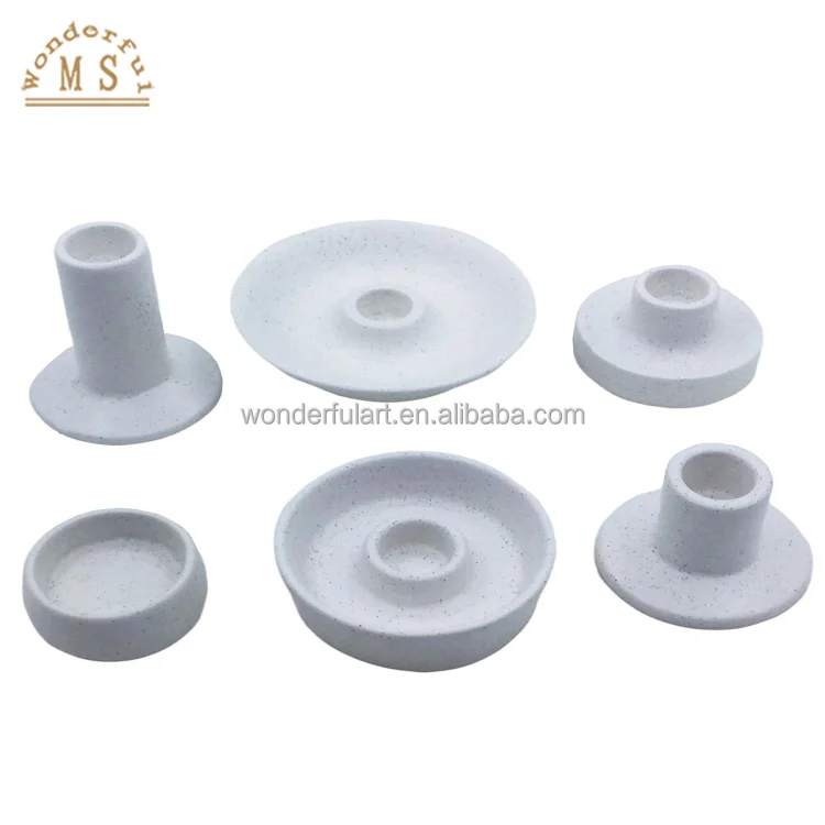 Fast shipping small quantity mix order allowed ceramic porcelain pillar stick macaroon speckle candle vessels holder bowl