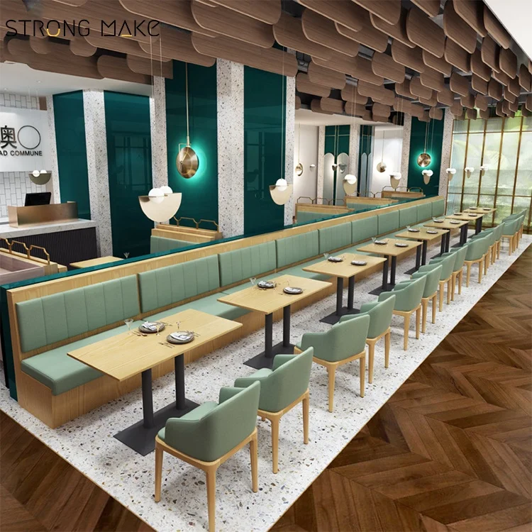 Foshan Factory Cheap Green Color Durable Modern Restaurant Sofa Booth Seating