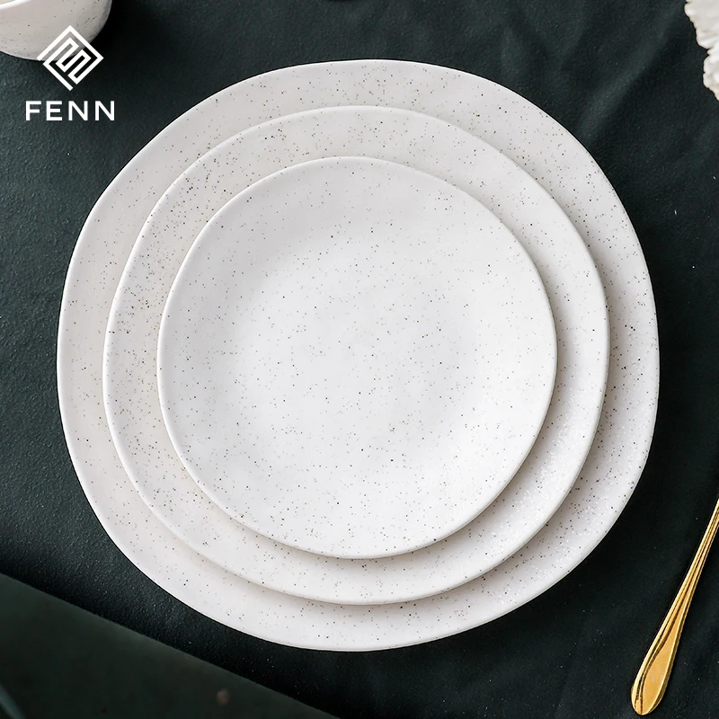 product fenn western style restaurant plates splash ink round porcelain plates wholesale matt dinner dessert plate ceramic dishes set-56