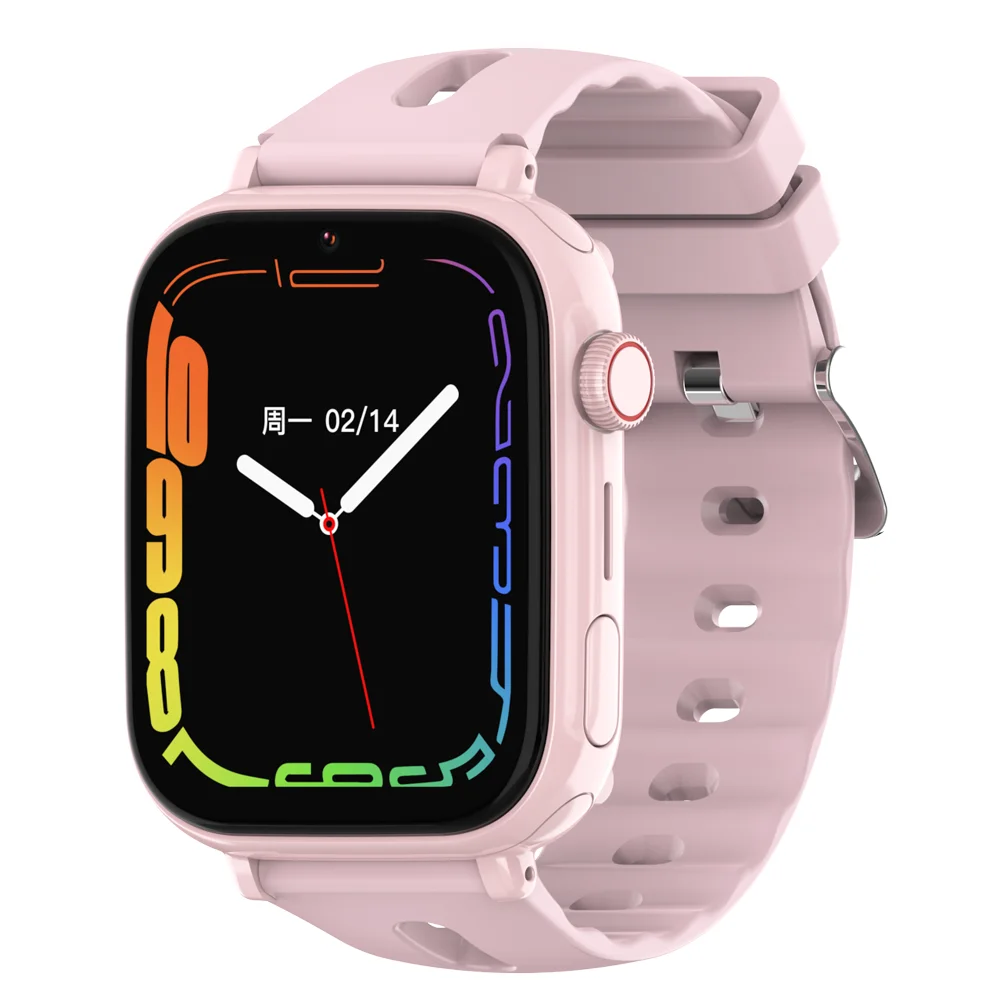 Wonlex RTOS 4G Sim GPS Kids Smart Watch CT20 Children Wearable Devices Rotating Crown GPS SOS Camera Tracking Safety Watch pink
