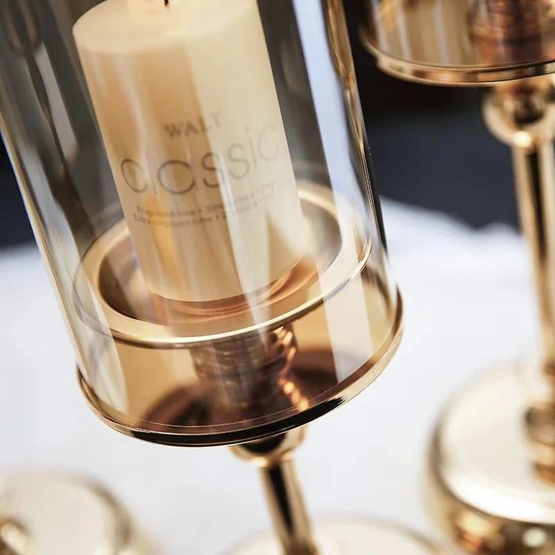 European Luxury Romantic Candle Holder Dinner Pillar Candles Holder