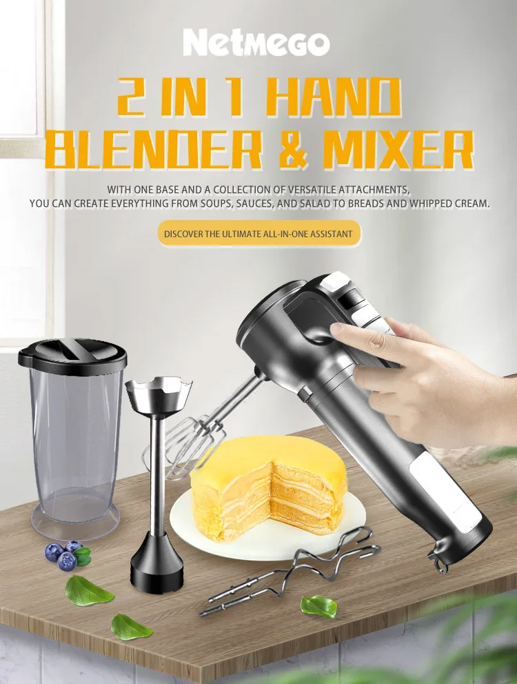 800w Immersion Blender Handheld Hand Blender Hand Mixer Bpafree 304