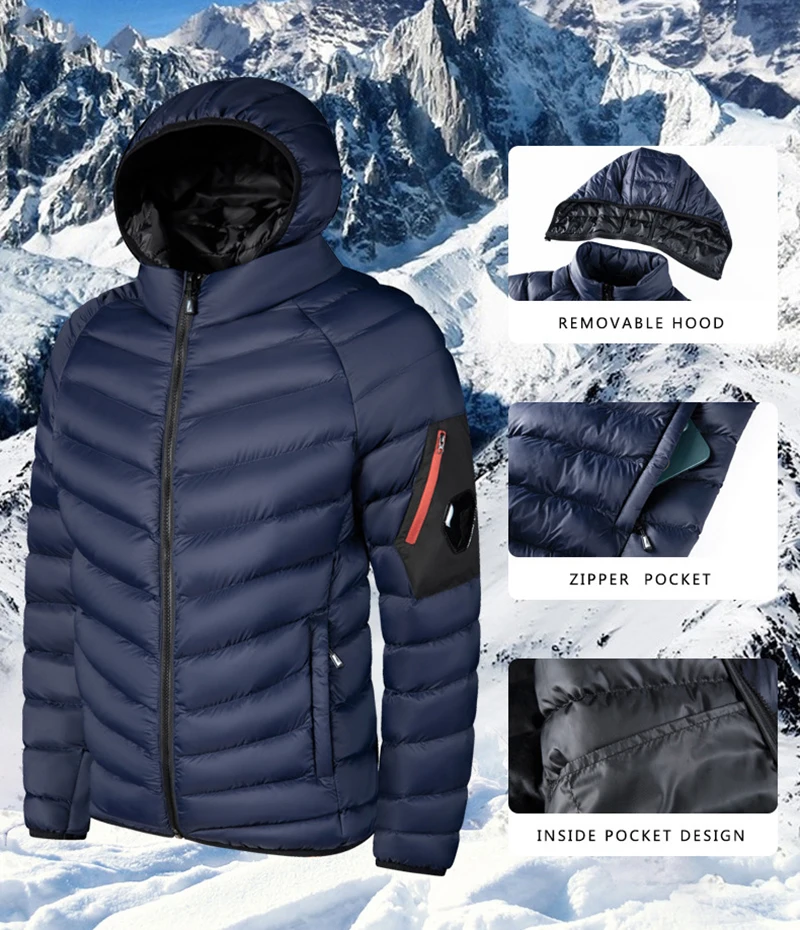 Recycled Down Feather Jacket Ultra Light Jackets And Coats Down Hooded