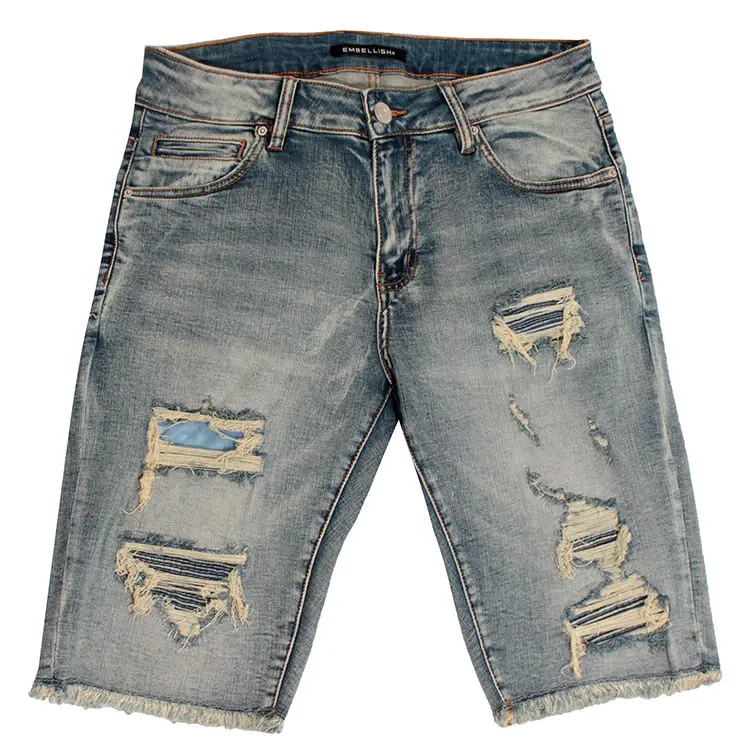 destroyed jean shorts mens