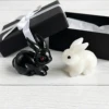 Obsidian Rabbit Micro Landscape Ornament