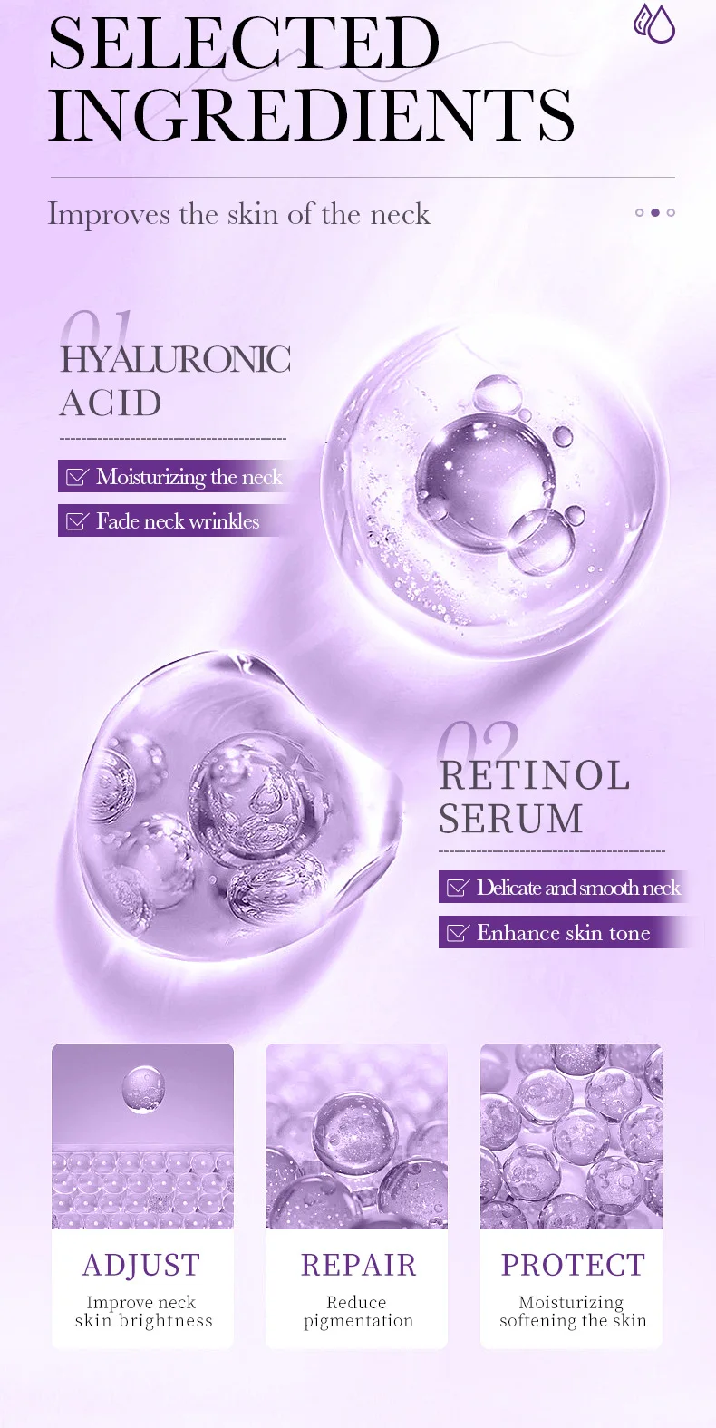 OEM Roller Neck Cream Lifting Firming Anti-aging Remove Wrinkle Moisturizing Smooth Nourishing Neck Skin Care Products