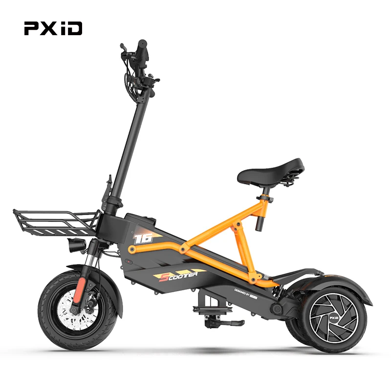 Retail Price PXID Fast Three Wheel Off Road Electric Scooter for Adults Food Delivery Three Wheel Electric Scooter