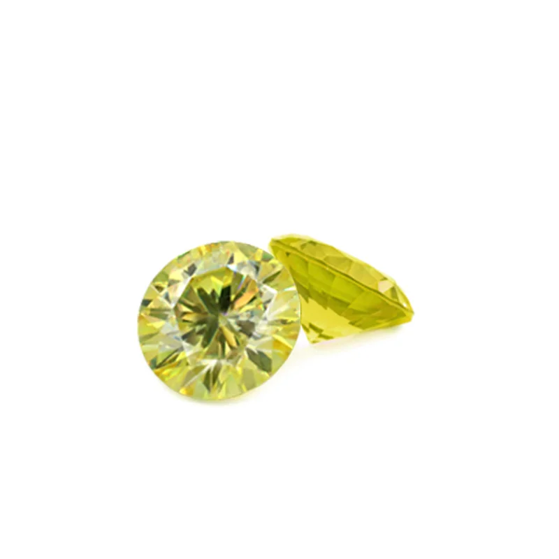 2021 Synthetic Diamond 7.5MM 1cts Fancy color vivid yellow fancy yellow moissanite