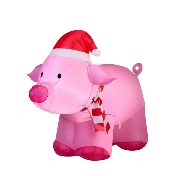 High Quality Customized LED Christmas Decorations Inflatable Pigs for Advertising