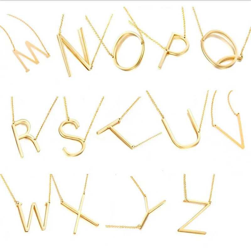 Letter Name Plate Necklace Personalised Any Name 11 Font Style for