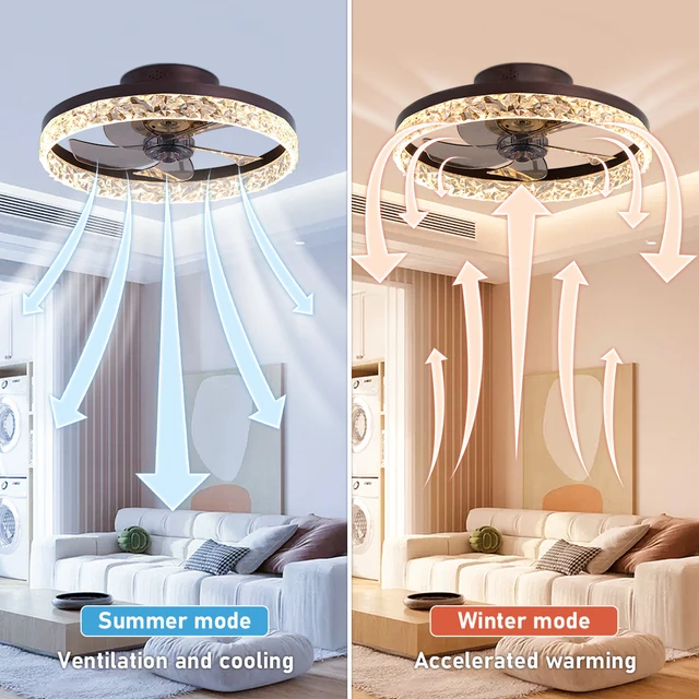 Modern Home LED Ceiling Fans with Remote Control Black White Gold Lamp for Bedroom Living Room in Stock