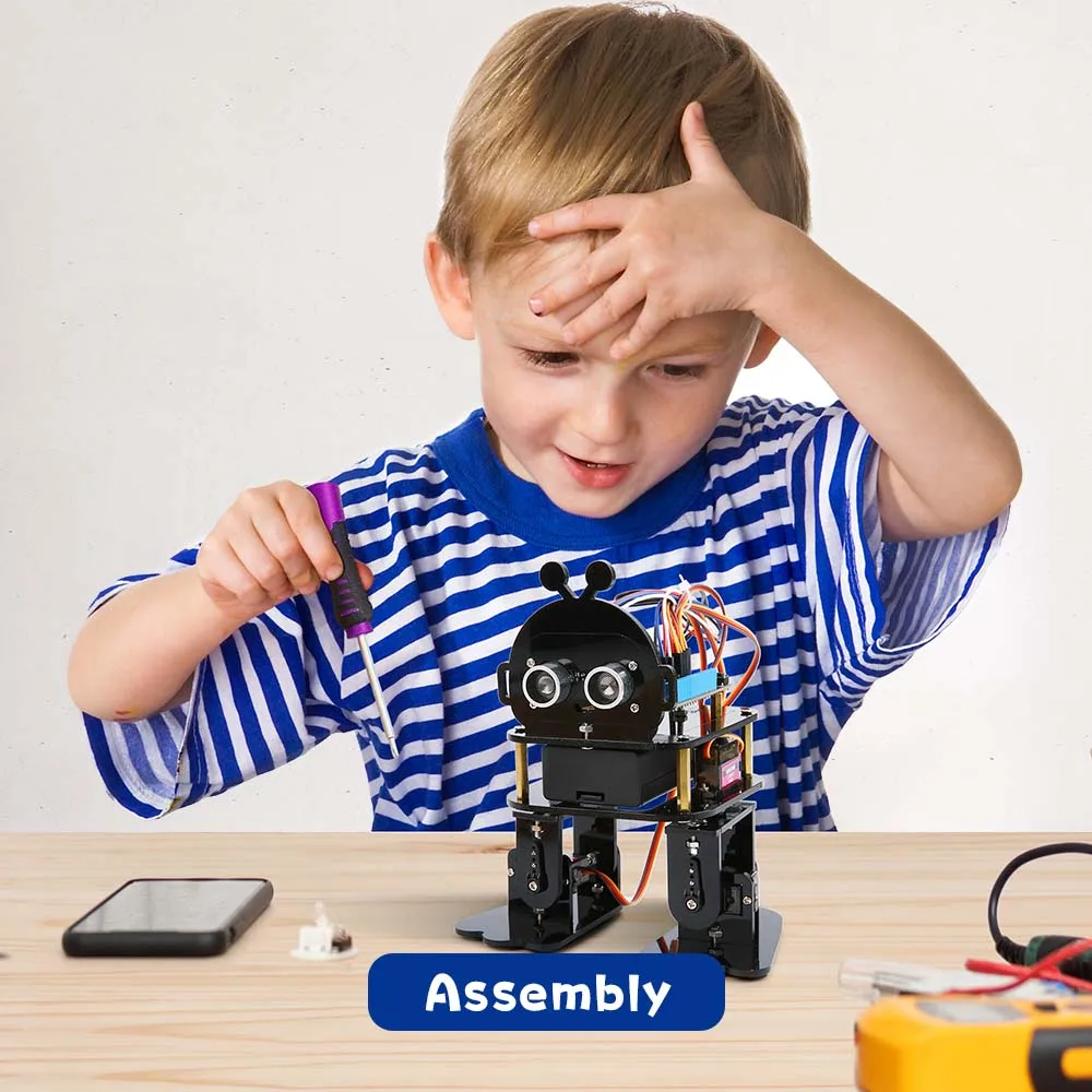 ACEBOTT Bionic Biped Robot Kit for Arduino ESP32 DIY Dancing Electronic Toy APP Control Scratch Blockly programming