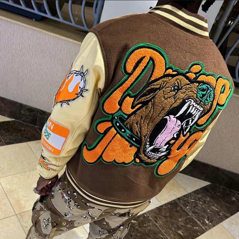 Custom OEM&ODM Vintage School College Men's Jackets Coat Wool Letterman Plus size crop Varsity Jacket Man_voghion.com