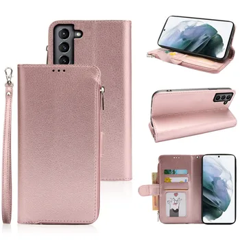 Zipper Wallet Cover Purse Pouch Phone Bags Leather Case For Samsung A03s A82 5G A22 A02 A12 A42 A31 A32 A72 A52 A01 Quantum 2