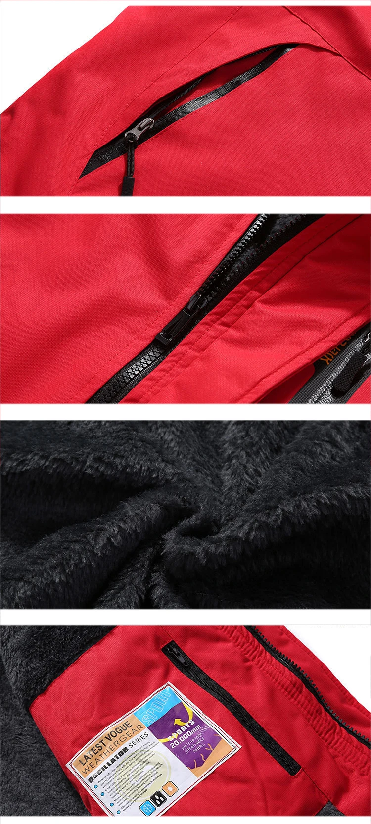 Men Waterproof Fleece Snow Thermal Coat Men's Winter Warm Multipockets Hood Snowboard Jackets