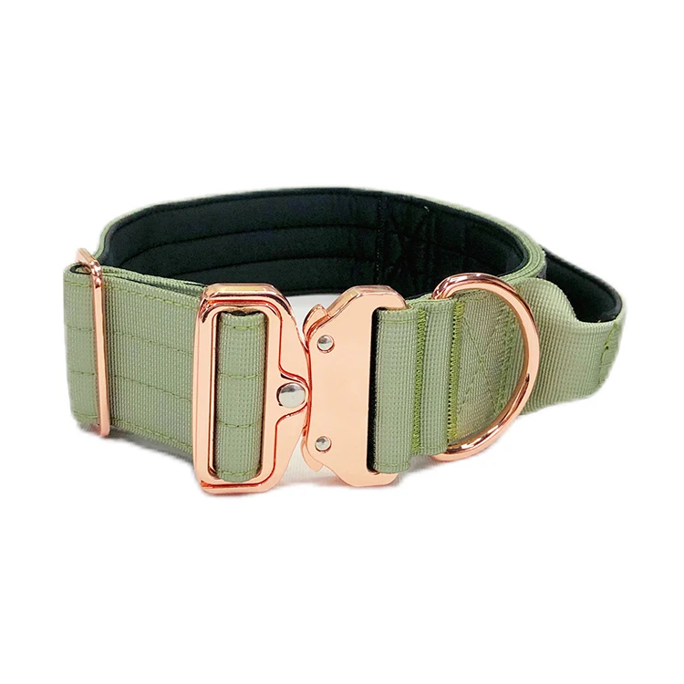 2 Inch Adjustable Tactical Dog Collar With Handle And Metal Buckle