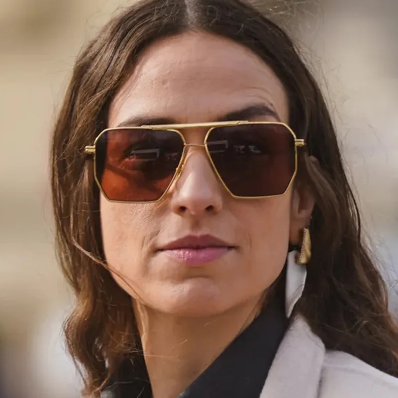 Retro Oversized Square Polarized Sunglasses for Women and Men display picture 2