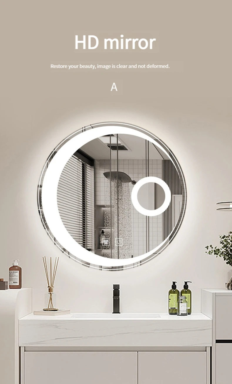 Modern Luxury Hotel Adjustable Bathroom Mirror Led Wall Decorative