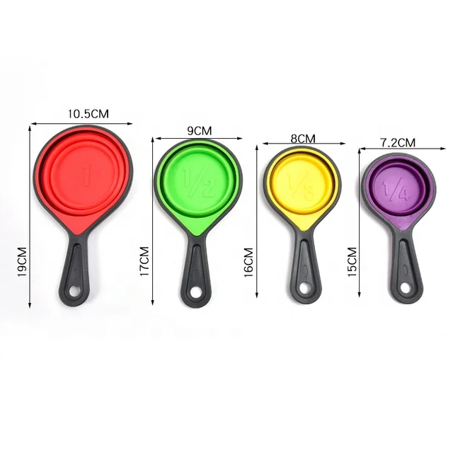 Silicone Collapsible Measuring Cup And Spoon Set 8-piece Measuring Tool