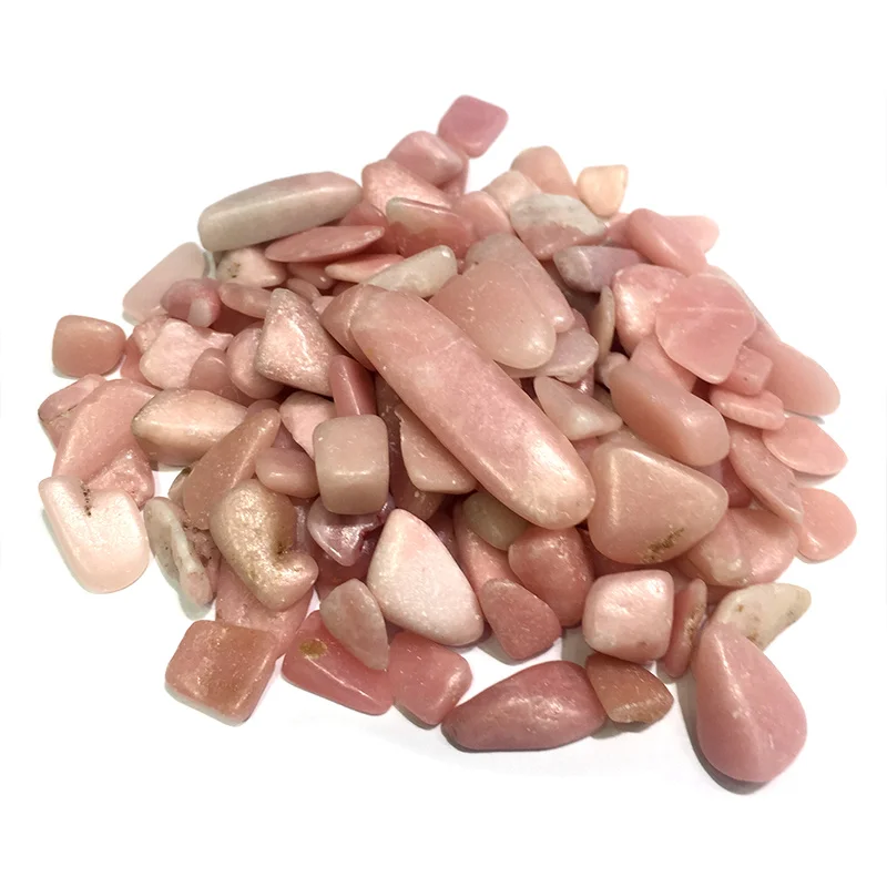 罕见的天然粉红色翻滚石头玫瑰蛋白石石英水晶砾石生日毕业礼物 - buy