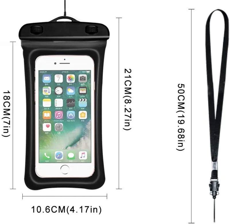 Inflatable Waterproof Phone Case with Arm Band Dry Bag Pouch for Mobile Phones