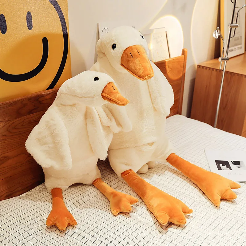 Factory Direct Sales Anima Big White Goose Sleeping With Legs Plush Pp ...