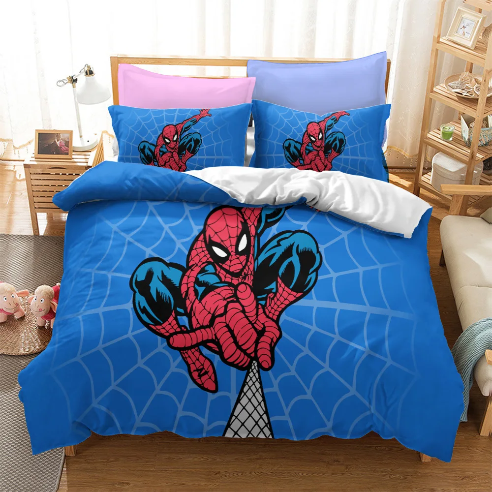 Super King Size 3D Spider-Man Printed Game Bedding Set Customizable Logo  Duvet Cover for Home or Hotel Bedroom Use