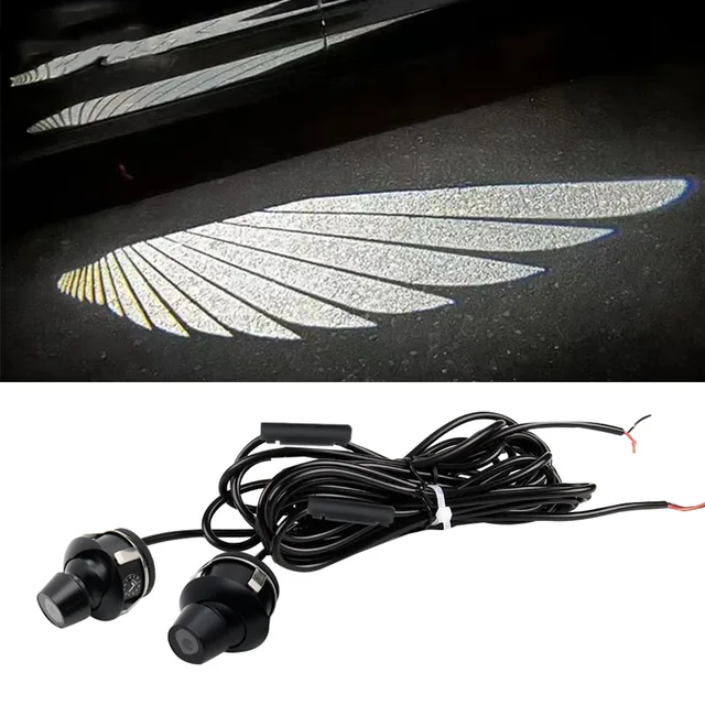 ZONGYUE Car Universal rearview mirror angel wings welcome light light blanket light projection 12V