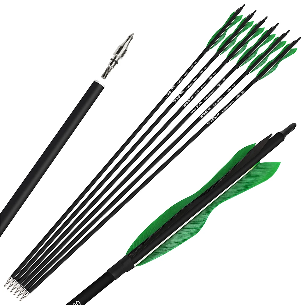 6 Flèches Carbone Spine 500 6 Flèches Carbone SP500 Avec Plumes De Dinde - Pour Arc Recourbé Ou Compound - 31.5 Pouces Aileron Audi Tt Mk3