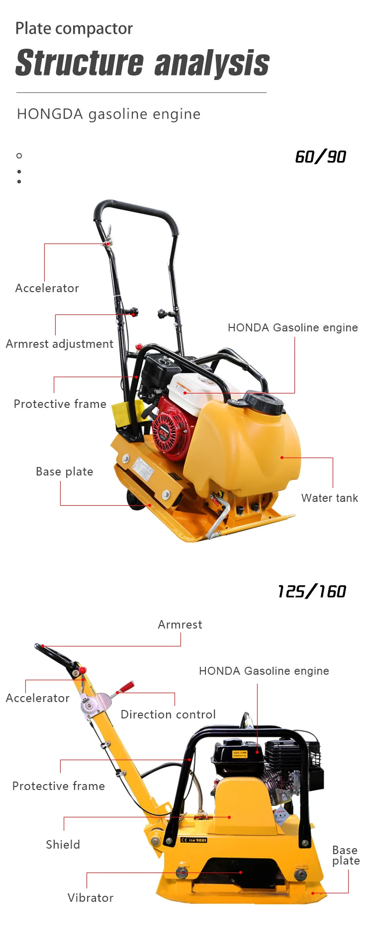 Mini Hand Plate Compactor Machine Vibrating Earth Compactor 160 kg 270 kg for sale manufacture