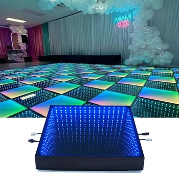 3D Infinity Mirror 2ft by 2ft Wired Led Dance Floor 60pcs 5050SMD Led Dance Floor for Wedding Club Stage