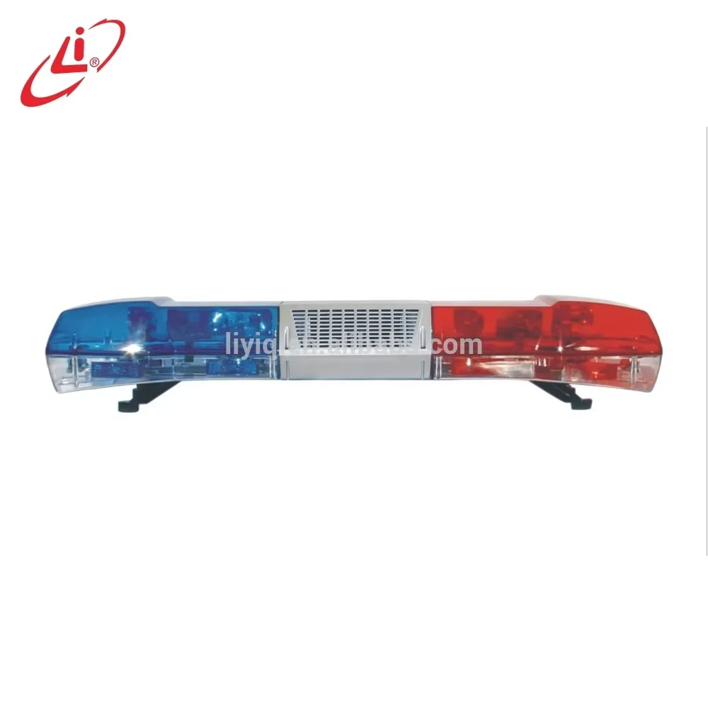 LYAF LTF-2411 Security Rotating Emergency Halogen Rotating Lightbar High Power Full Size Res & Blue Ambulance with Siren Speaker