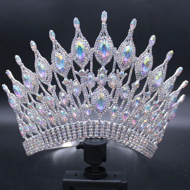 Customize Your Crown: Big Size AB Stones Pageant Tiara