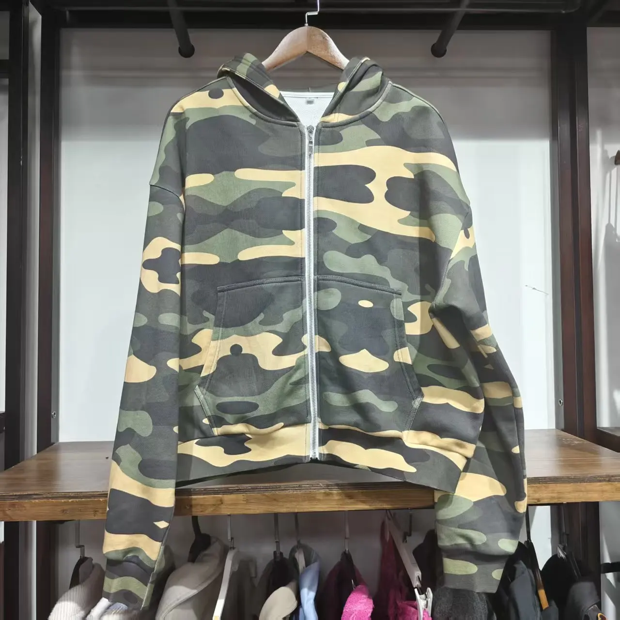 Custom Cotton Boxy Fit Heavyweight Applique Embroidery Print Graphic Zip up Together Unisex Sweatshirt Jacket Hoodies Men gallery 7