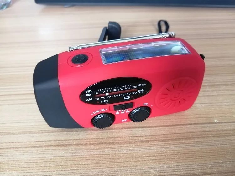 Weather Radio Solar Powered Am Wb Fm Radio 2000mah Camping Portable