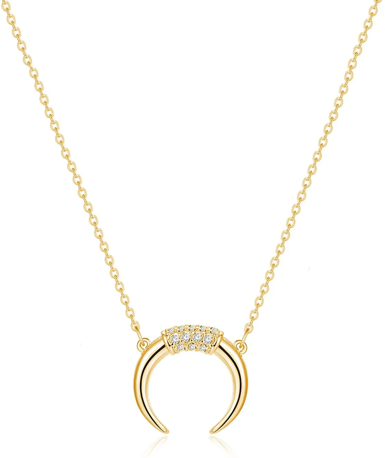 Stainless Steel Half Moon Pendant 