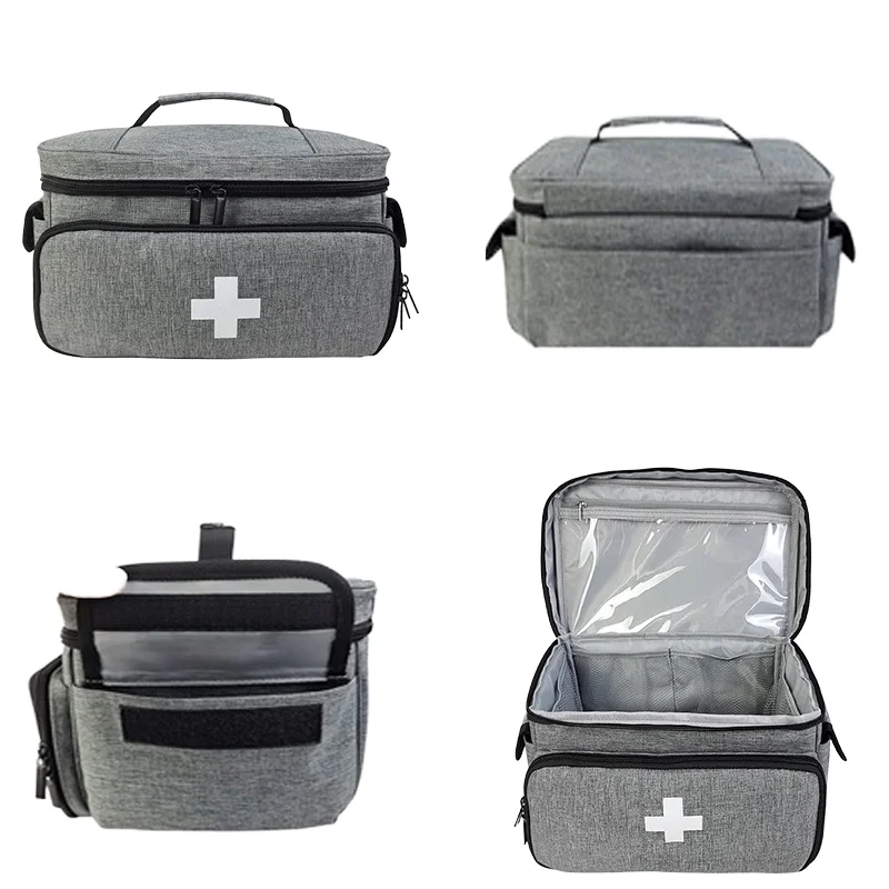 Large Capacity Portable Empty Professional Medical Bag Zipper Health Care First Aid Kit for Home Carrying Bag for Outdoor