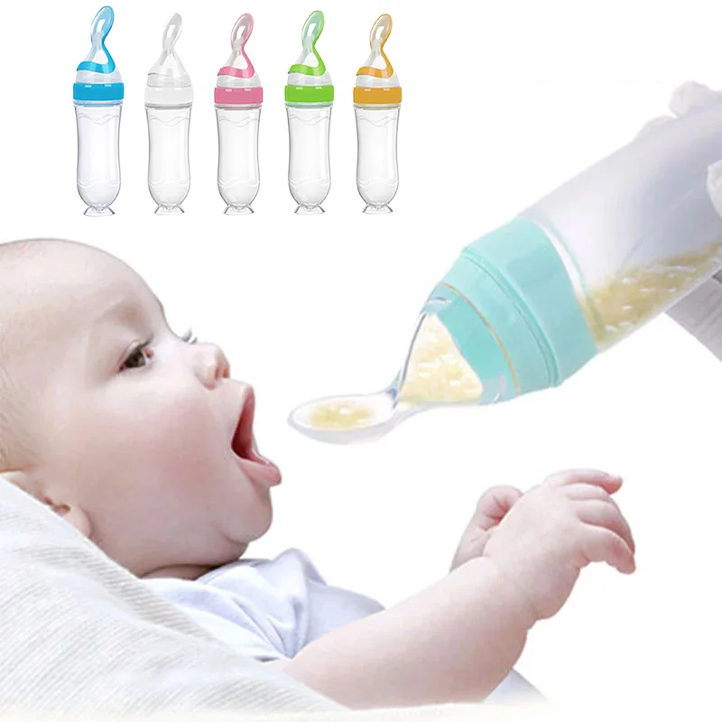 Baby Spoon Bottle Feeder Dropper Silicone Spoons for Feeding Medicine Kids  Toddler Cutlery Utensils Children Accessories Newborn