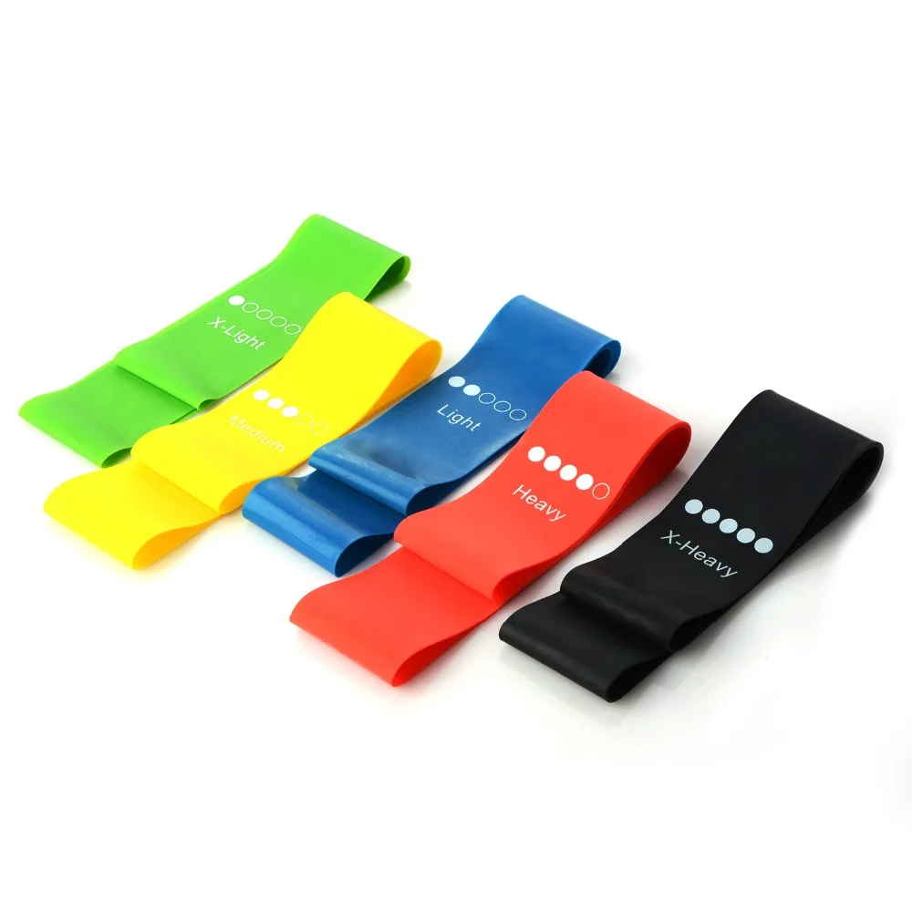 5PCS/SET Yoga Resistance Rubber Bands Indoor Outdoor Fitness Equipment 0.35mm-1.1mm Pilates Sport Training Workout Elastic Bands